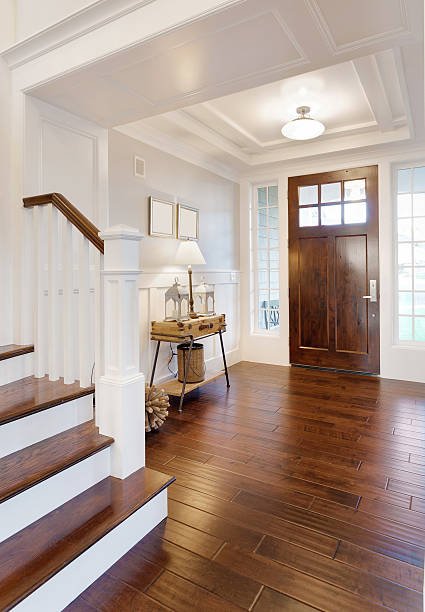 Ornate entryway in new luxury home